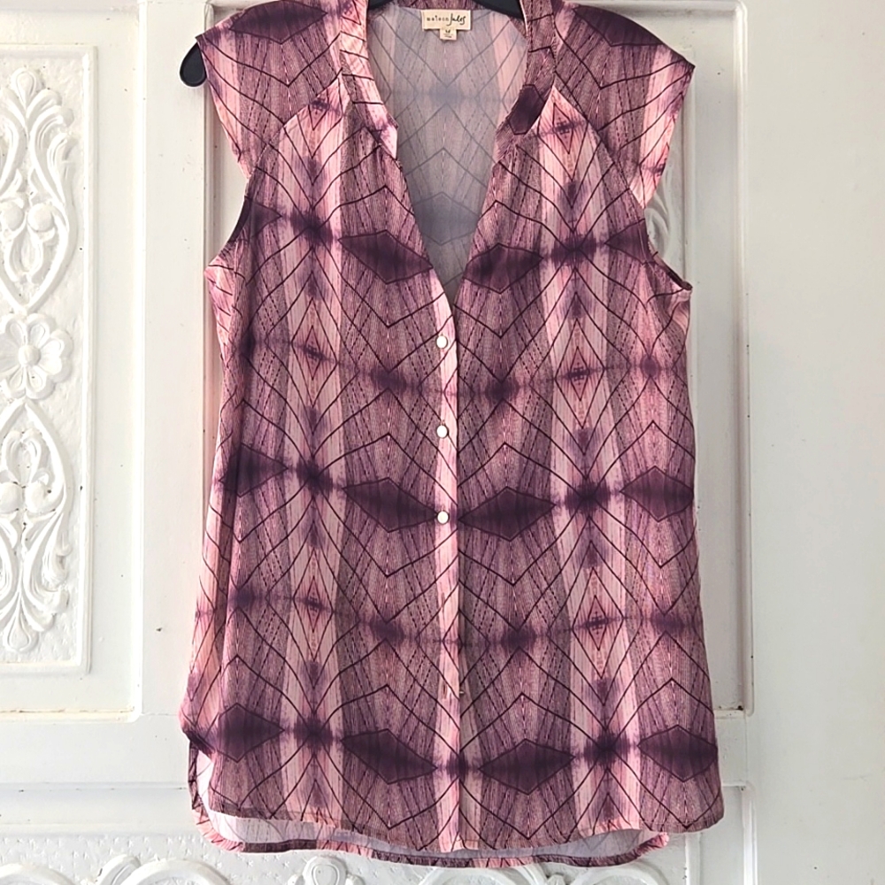 Maison Jules Flowy Blouse Size Medium